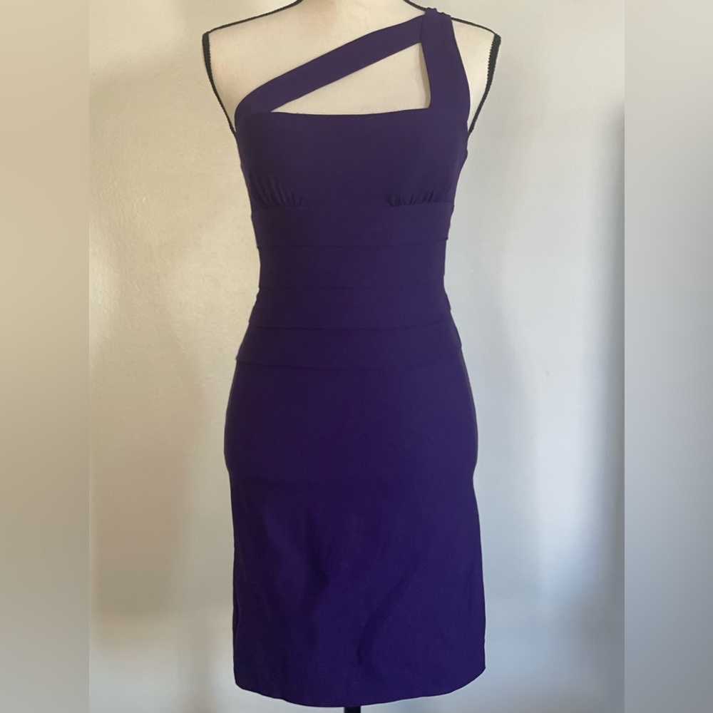 B Darlin One-Shoulder Purple Dress